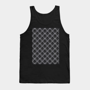 Diagonal Gray and Black Flannel-Plaid Pattern Tank Top